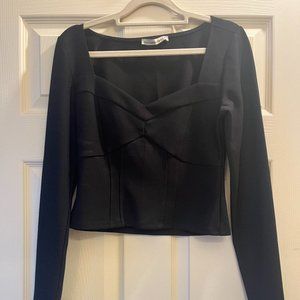 Women's Long-Sleeve Sweetheart Corset Top